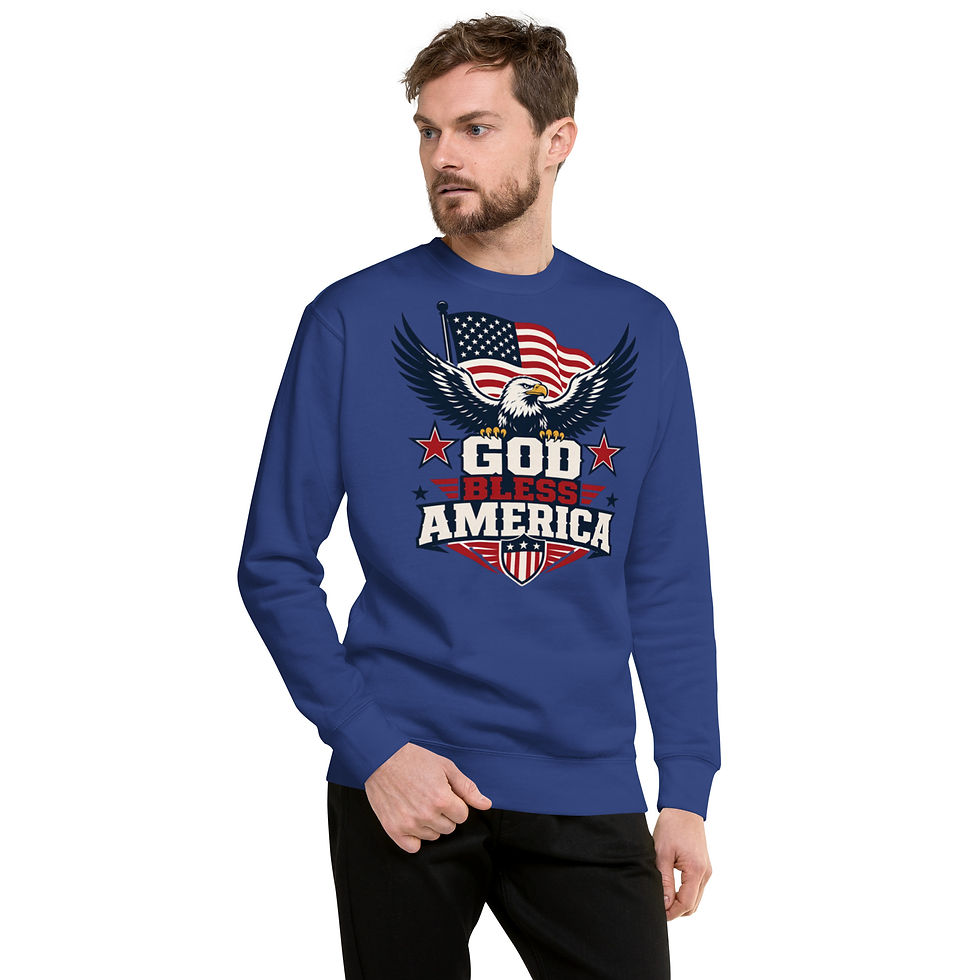 Thumbnail: God Bless America – Men’s Premium Sweatshirt | Faith & Freedom Collection