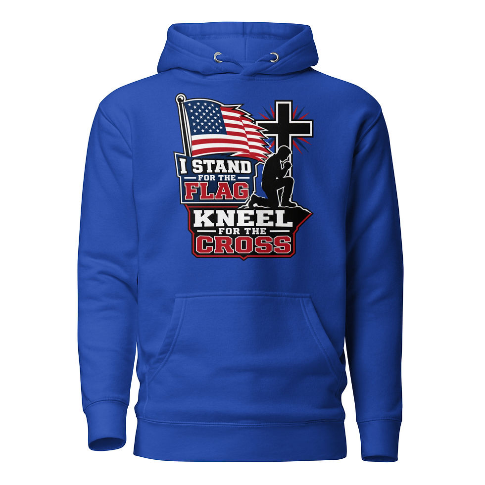 Thumbnail: I Stand For The Flag – Kneel For The Cross Men’s Premium Hoodie