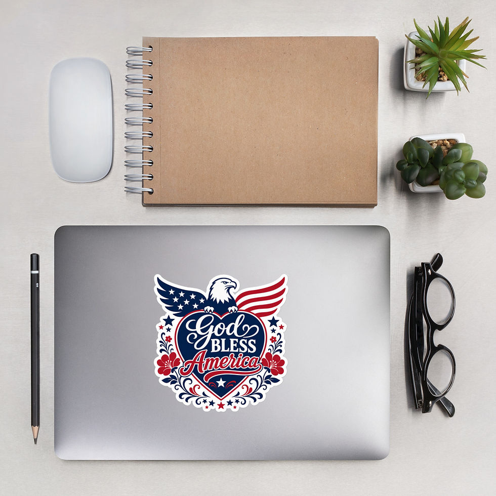 Thumbnail: God Bless America – Kiss Cut Bubble‑Free Stickers | Faith & Freedom Collection