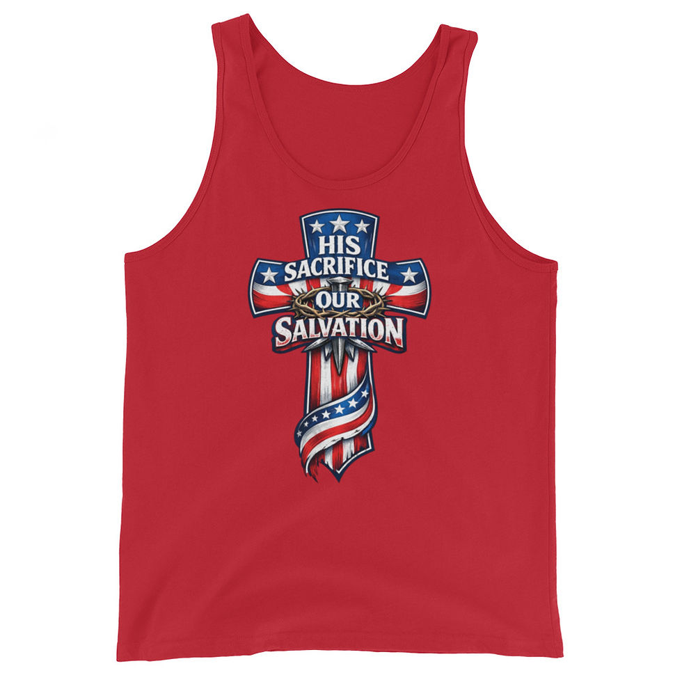 Thumbnail: Freedom Colledtion-His Sacrifice Our Salvation-Men's Tank Top