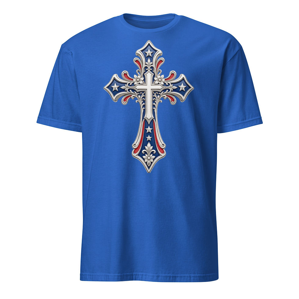 Thumbnail: Women’s Patriotic Cross Short‑Sleeve Tee – Faith & Freedom Collection