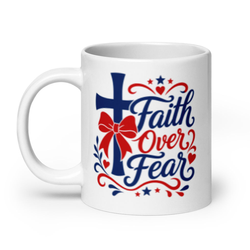 Thumbnail: Faith Over Fear – Double‑Sided White Glossy Mug