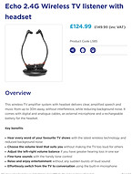 Action on Hearing Loss TV listener product page, 2018