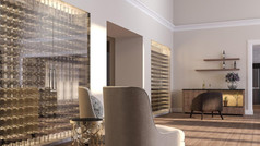 3D Rendering Services | 3D Rendering Services | 3D Architectural Rendering Interior Living Space with Wine Cellar dialogue3d.com