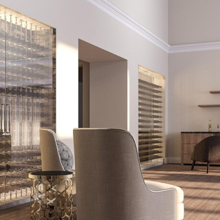 3D Architectural Rendering Interior Living Space with Wine Cellar dialogue3d.com