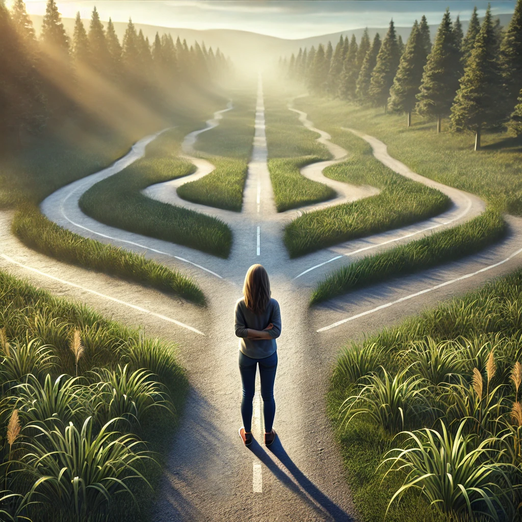 trying to decide which path to take and which direction to go