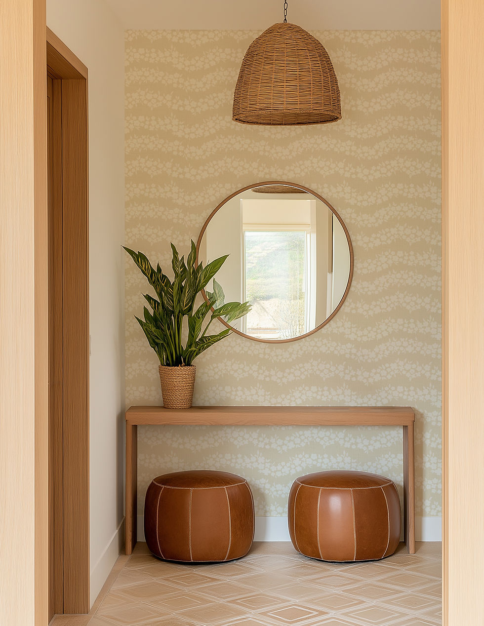 Neutral Shades of Wave of Blossom on wallpaper
