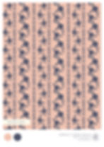 Repeating dark blue stripe with blossom florals.  Ideal for fabric