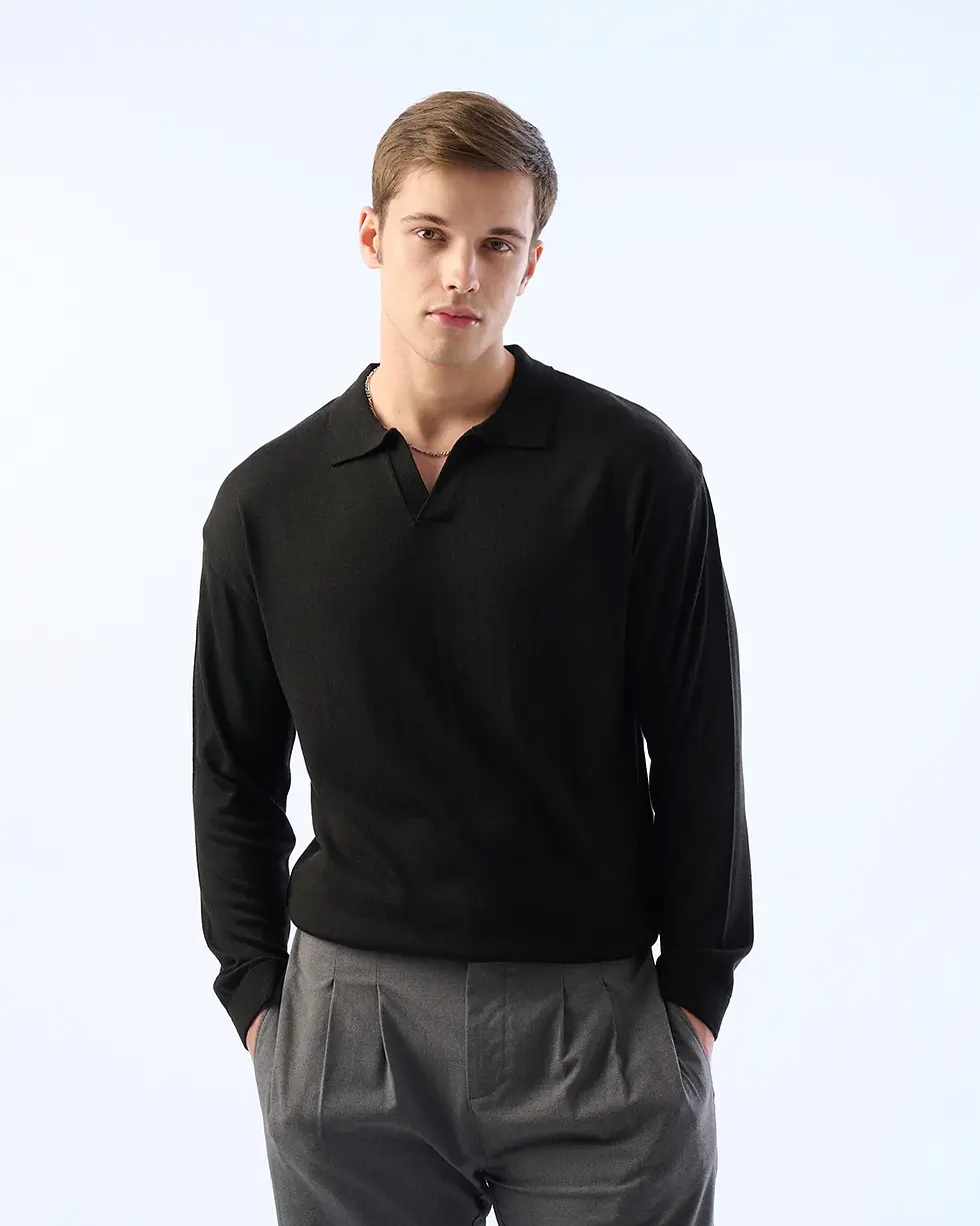 Oversize Kesim, Açık V Yaka, Örme Triko