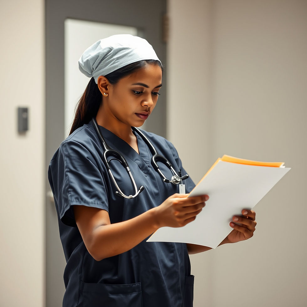 black nurse reviewing case file .jpg
