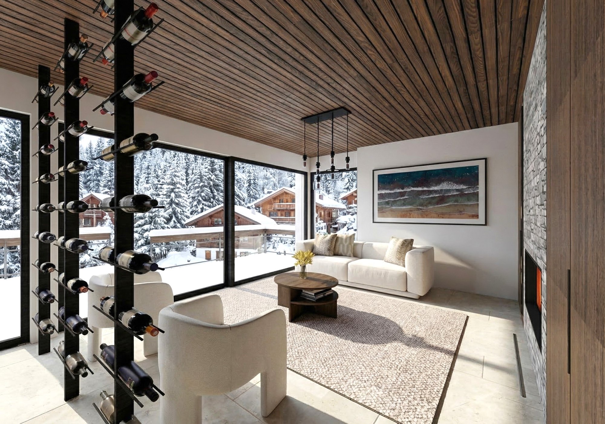 Séjour et cave à vin — Châtel