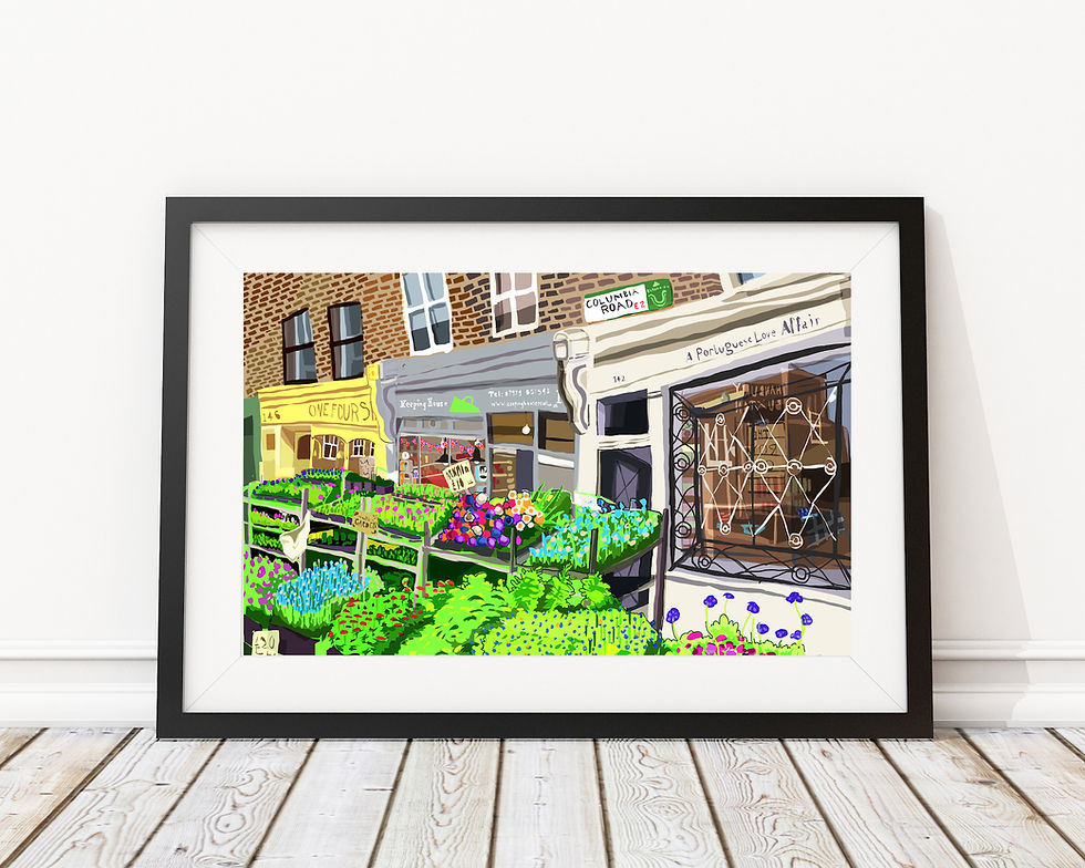 A3 Framed Print: Columbia Road Flower Market
