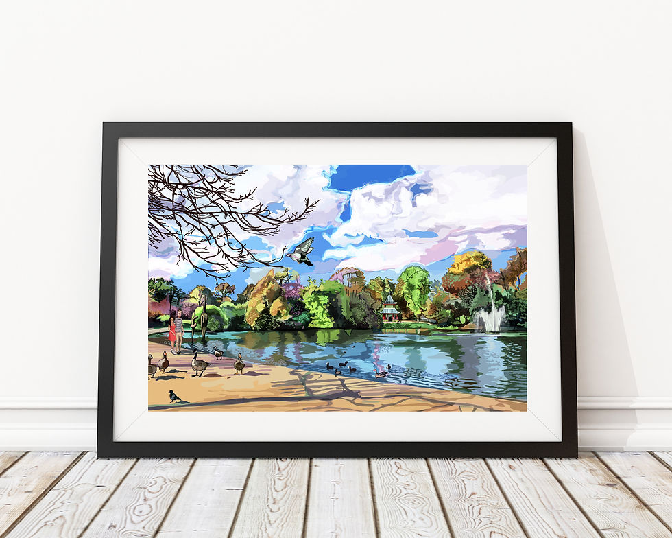 A1 Unframed Print: Victoria Park Lake