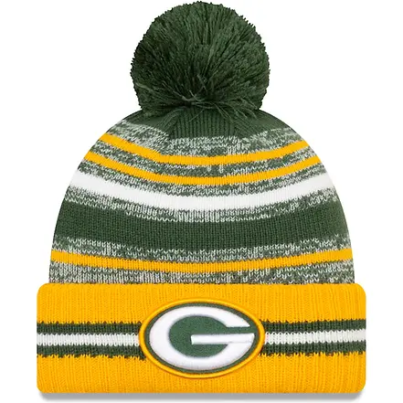 Green Bay Hat Cuffed Pom Knit Hat.webp