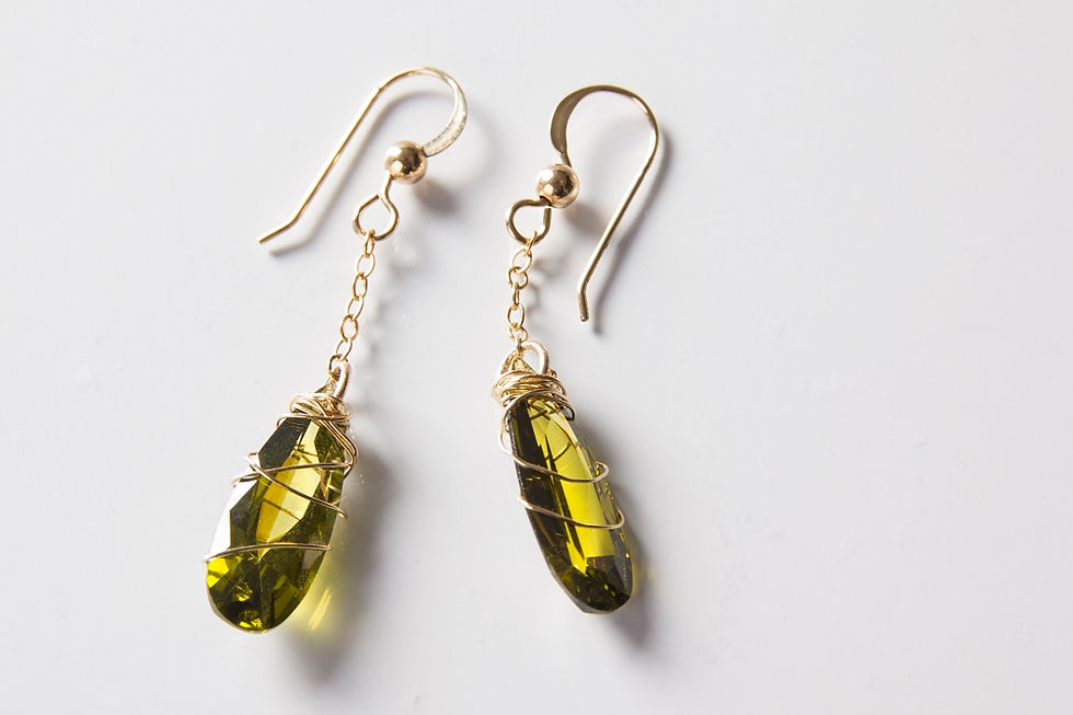 Thumbnail: Wire Wrapped Zirconia Earrings