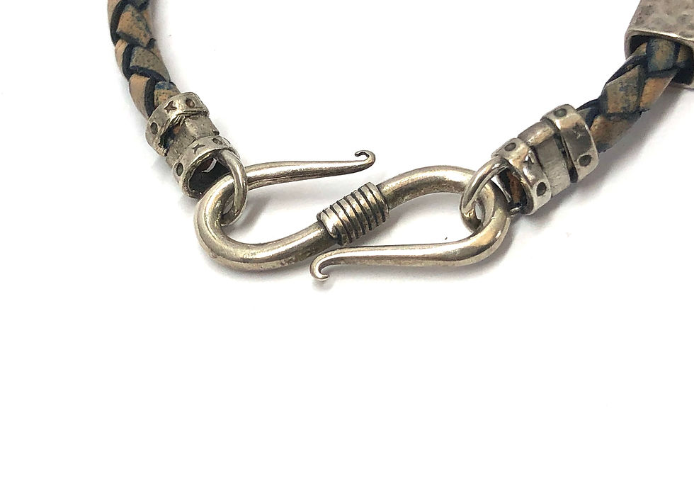 Thumbnail: Silver Fidget Spinners on Leather Cuff