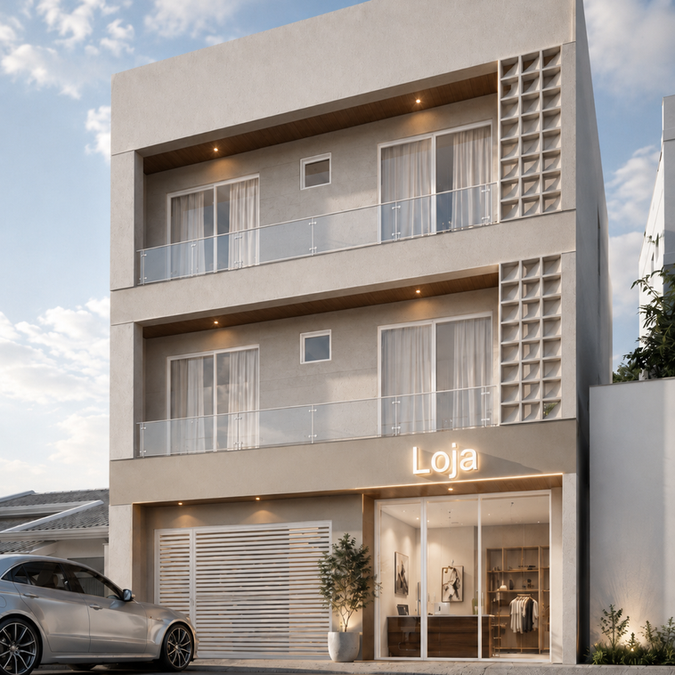 Fachada Edificio Bortot São Lourenço MG Dayana Braga Amorim Engenharia Civil