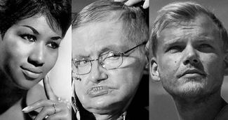 Avicii, Stephen Hawking, Aretha Franklin y otras grandes figuras de las que el mundo se despidió en