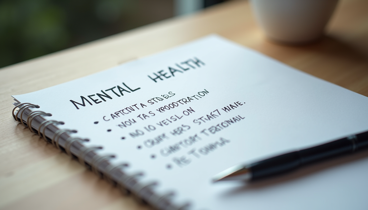 Close-up view of a notepad with mental health professional contact notes