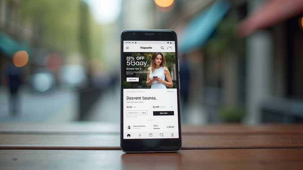 Close-up view of a smartphone displaying a discount code website