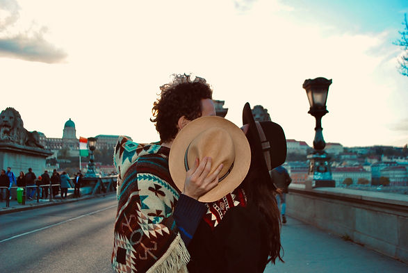 Panama hat in the chain bridge of Budapest