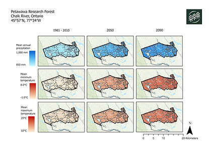 PW - PPT, Tmax, Tmin - Hist, 2050, 2090.jpg