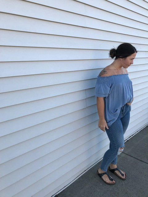 Thumbnail: Blue Gypsy Off The Shoulder Top