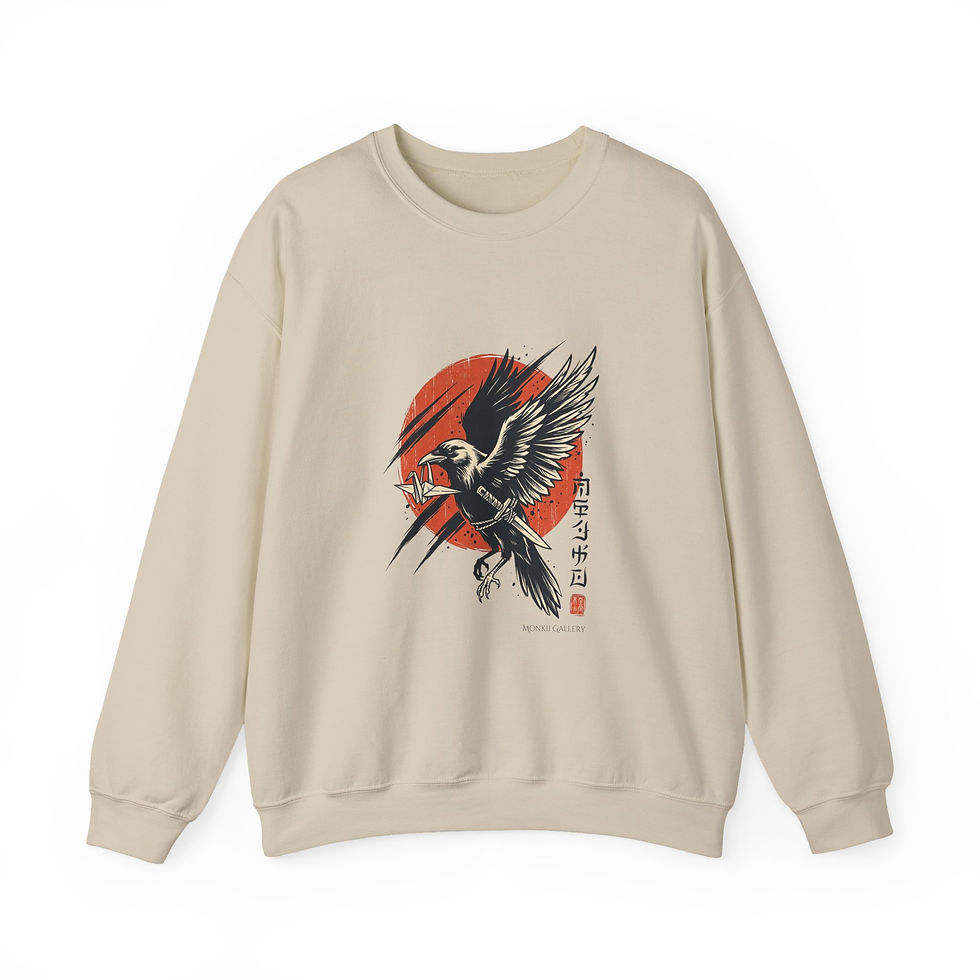 Thumbnail: Japanese Sweatshirt — Vintage Rising Sun Raven Crewneck