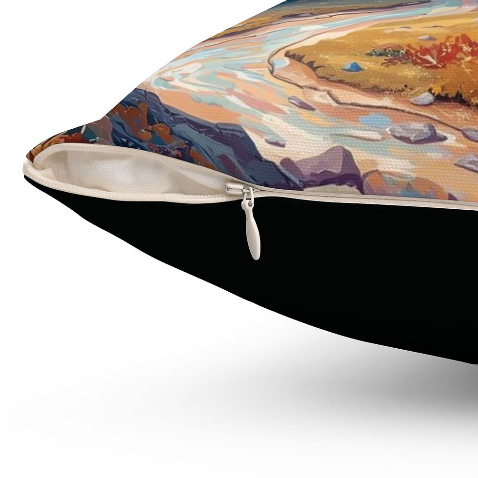 Thumbnail: Retro Sci‑Fi Landscape Throw Pillow — Planetary Desert Art Cushion