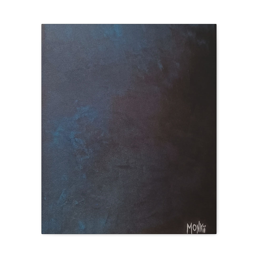 Thumbnail: "Magic Universe" | Beautiful Abstract Blue-Black Canvas Wall Art Print by MONKII