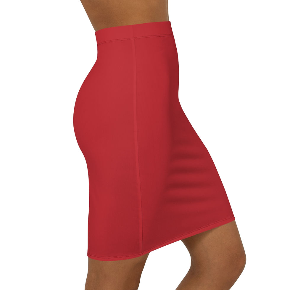 Thumbnail: Elegant VF Pencil Skirt — Women's Mid-Waist Red