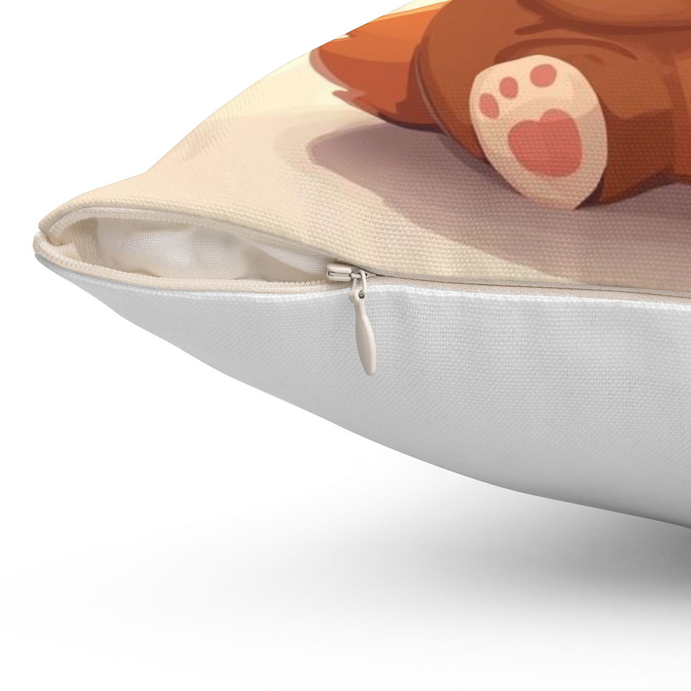 Thumbnail: Cute Smiling Baby Fox Square Pillow — Kids & Nursery Decorative Throw Pillow