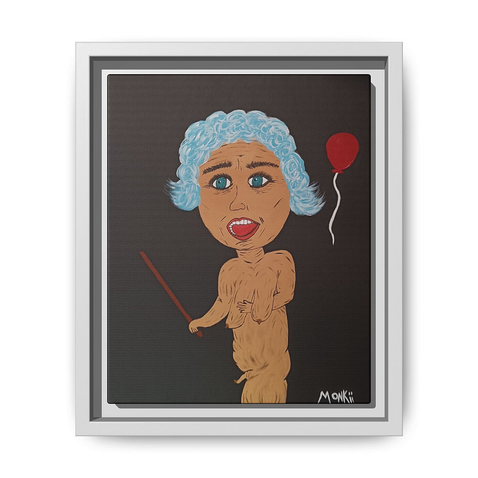 Thumbnail: 'Anna' Framed Canvas Art Print — Pop Art Portrait by MONKII