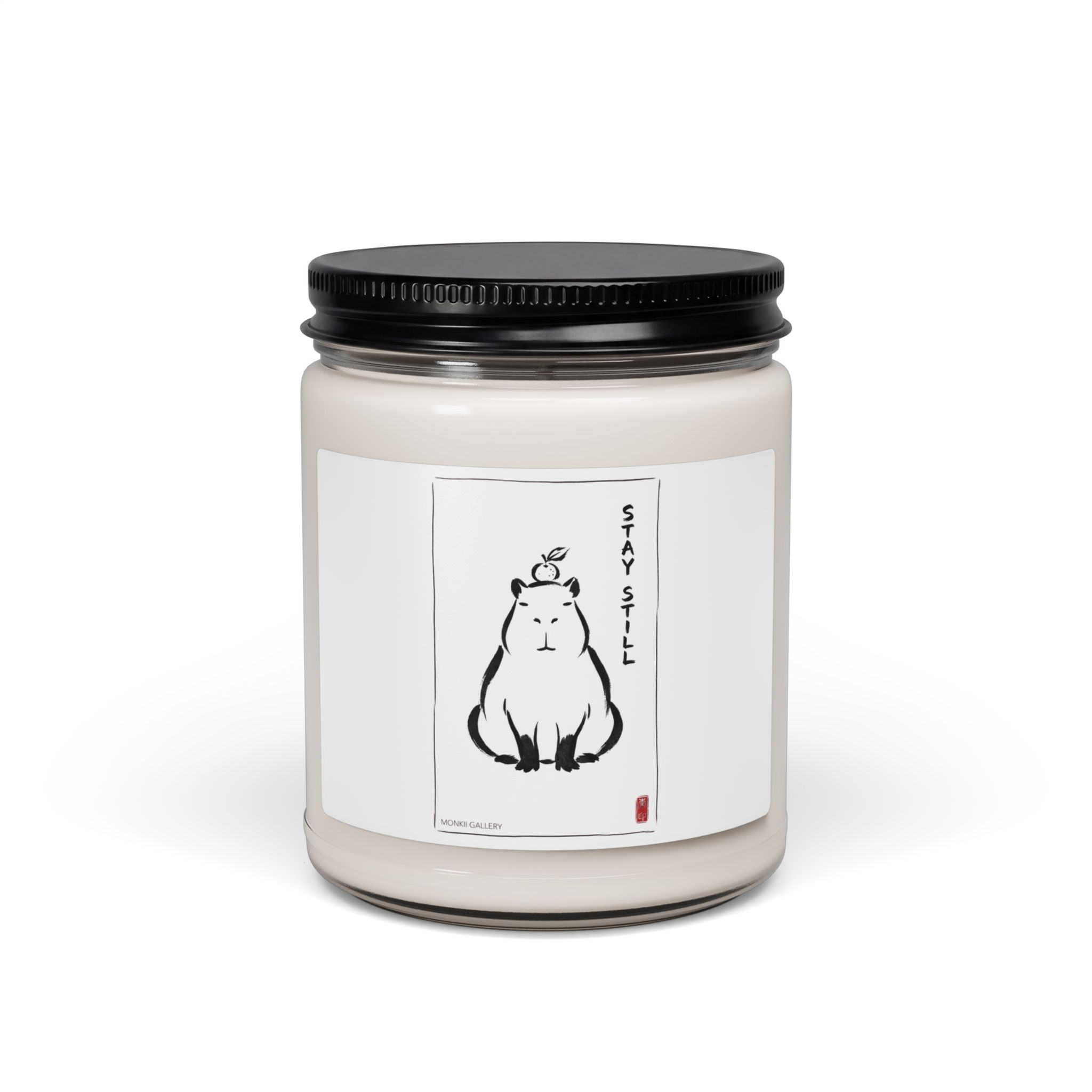 Soy Candle 9oz — Minimalist 'Stay Still' Bear Scented Candle