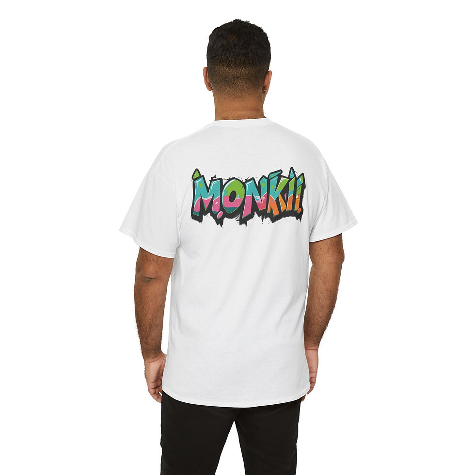 MONKII Colour Tag White | Unisex Heavy Cotton Tee