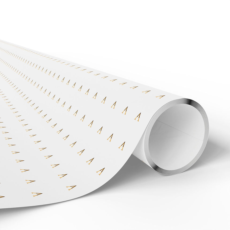 Thumbnail: Gold 'V' Pattern Wrapping Paper Roll — Luxurious MONKII Gift Wrap
