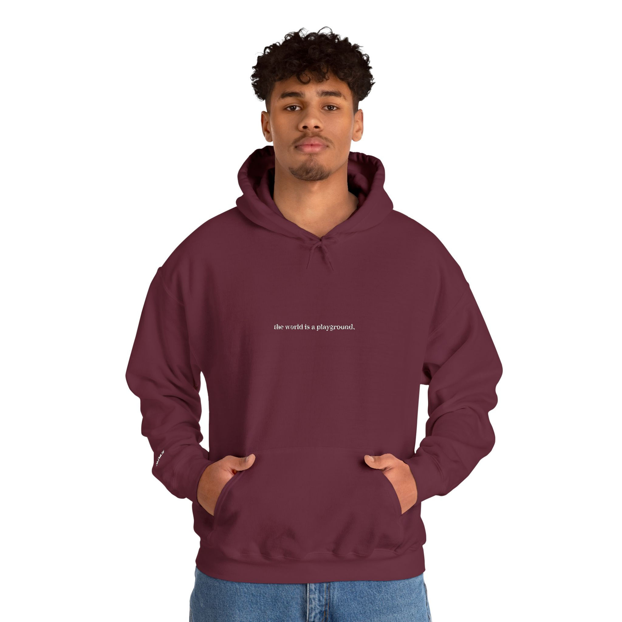 Maroon WAP Unisex Heavy Blend™ Embroidered Hooded Sweatshirt