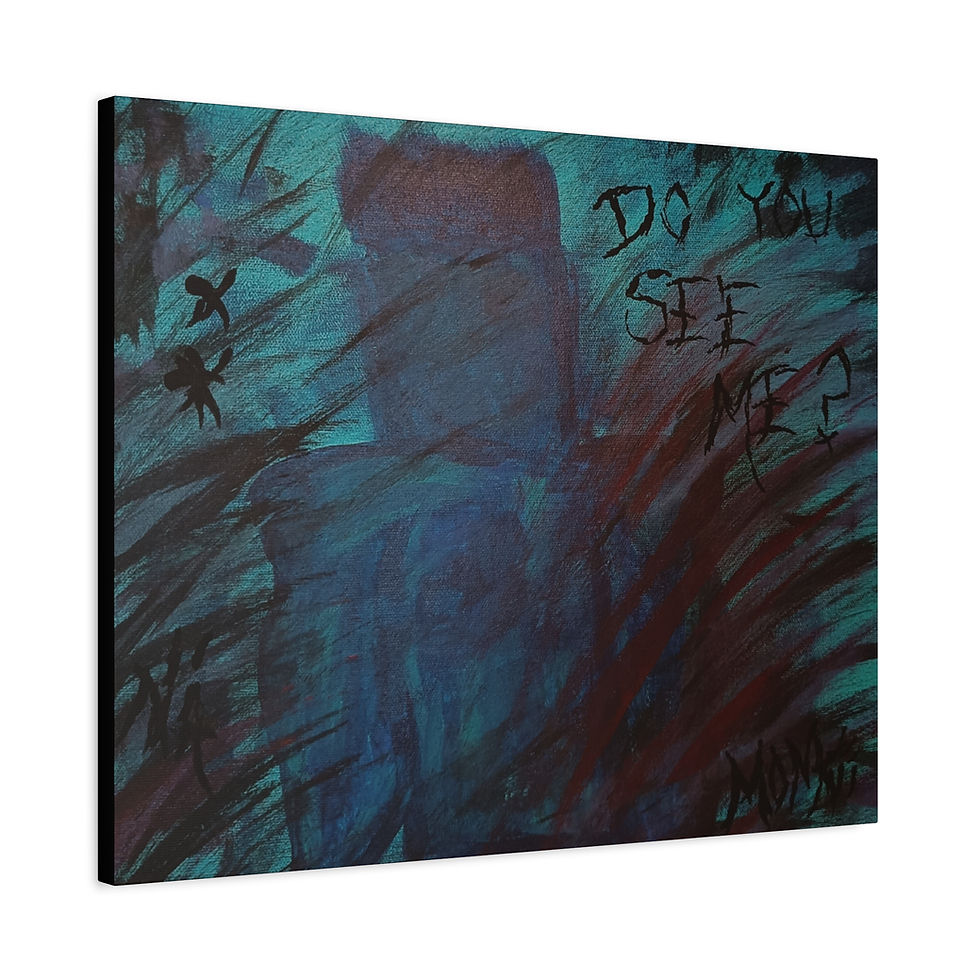 Thumbnail: "Ghost" - Emotional Blue Abstract Contemporary Painting | Canvas Wall Art