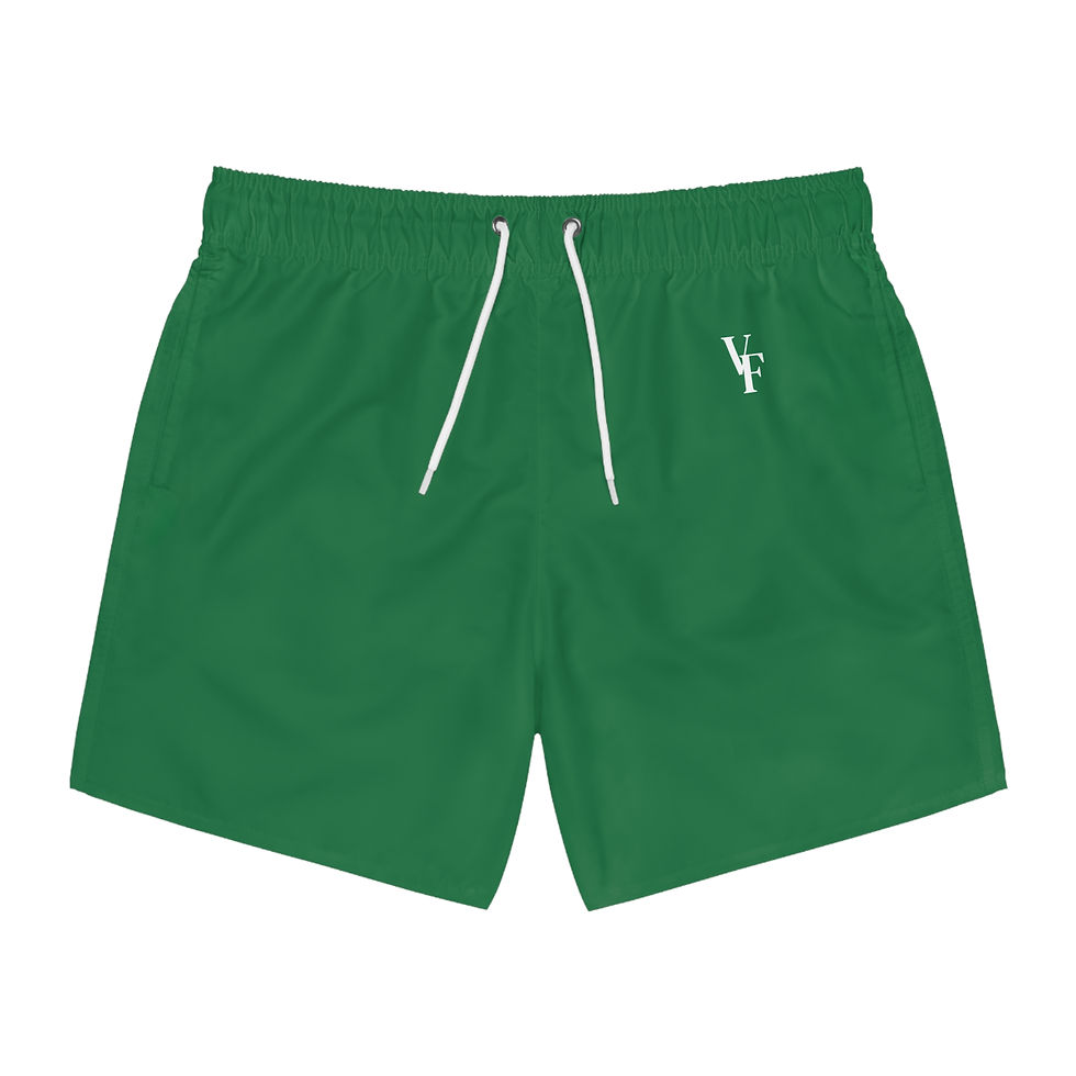Thumbnail: Green VF Logo Swim Trunks — Men’s Classic Beach Shorts