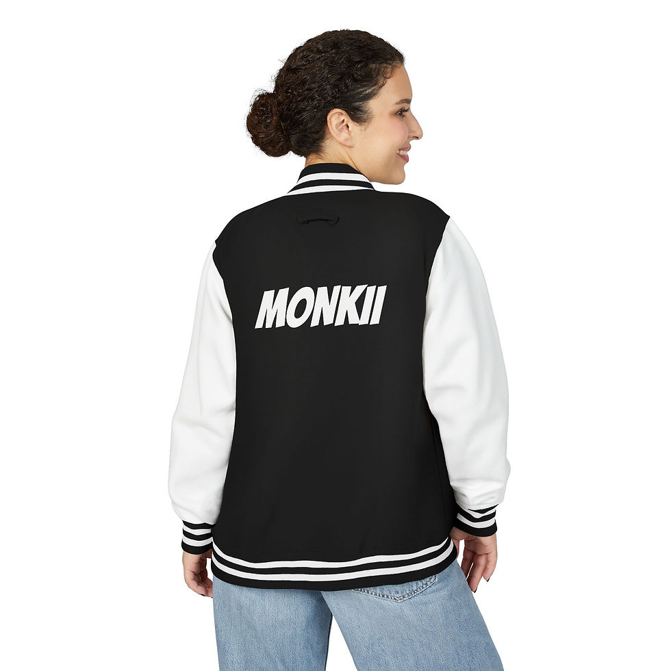 Thumbnail: Custom Varsity Retro MONKII Jacket - Trendy Casual Outerwear 