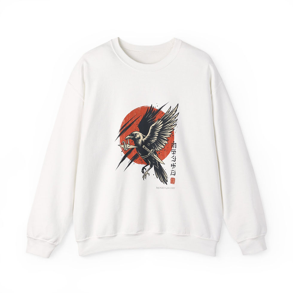 Thumbnail: Japanese Sweatshirt — Vintage Rising Sun Raven Crewneck