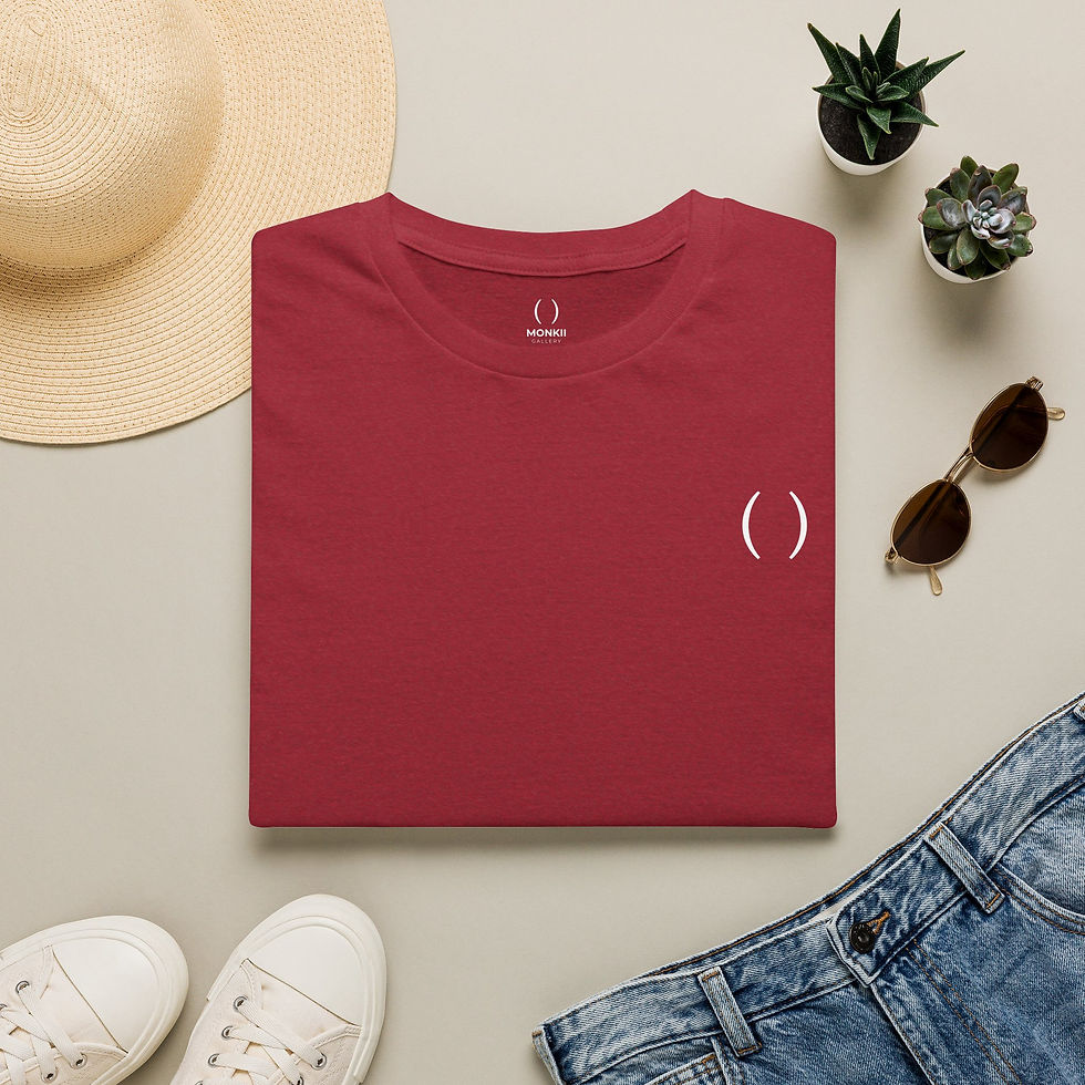 Thumbnail: Colorful (5 colors) Minimalist MONKII Tee — Subtle Logo Casual T-Shirt