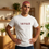 Thumbnail: MONKII Classic Logo T-Shirt — Minimalist White Tee with Maroon Logo