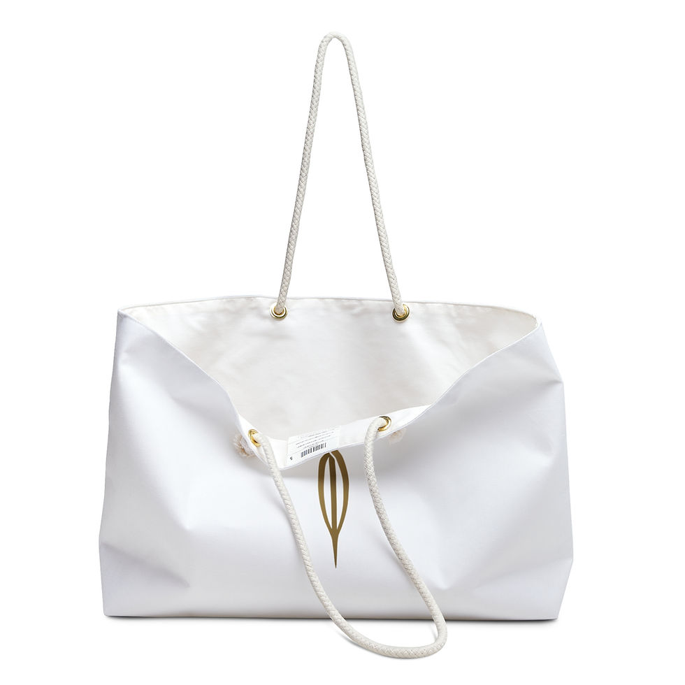 Thumbnail: MONKII Gold Cross Weekender Bag — White Luxury Travel Tote