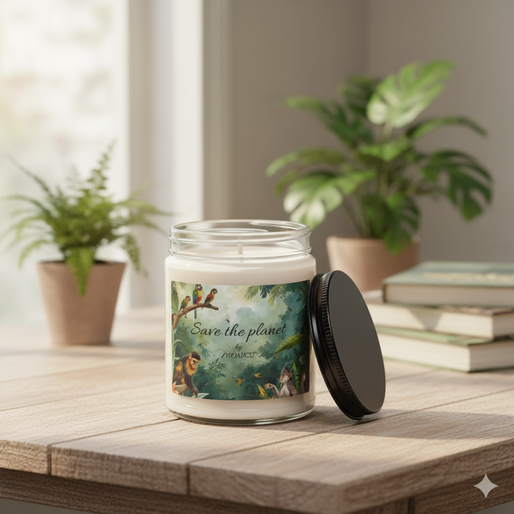Save the Planet Soy Candle — 9oz Eco-Friendly Scented Candle (Forest & Wildlife)