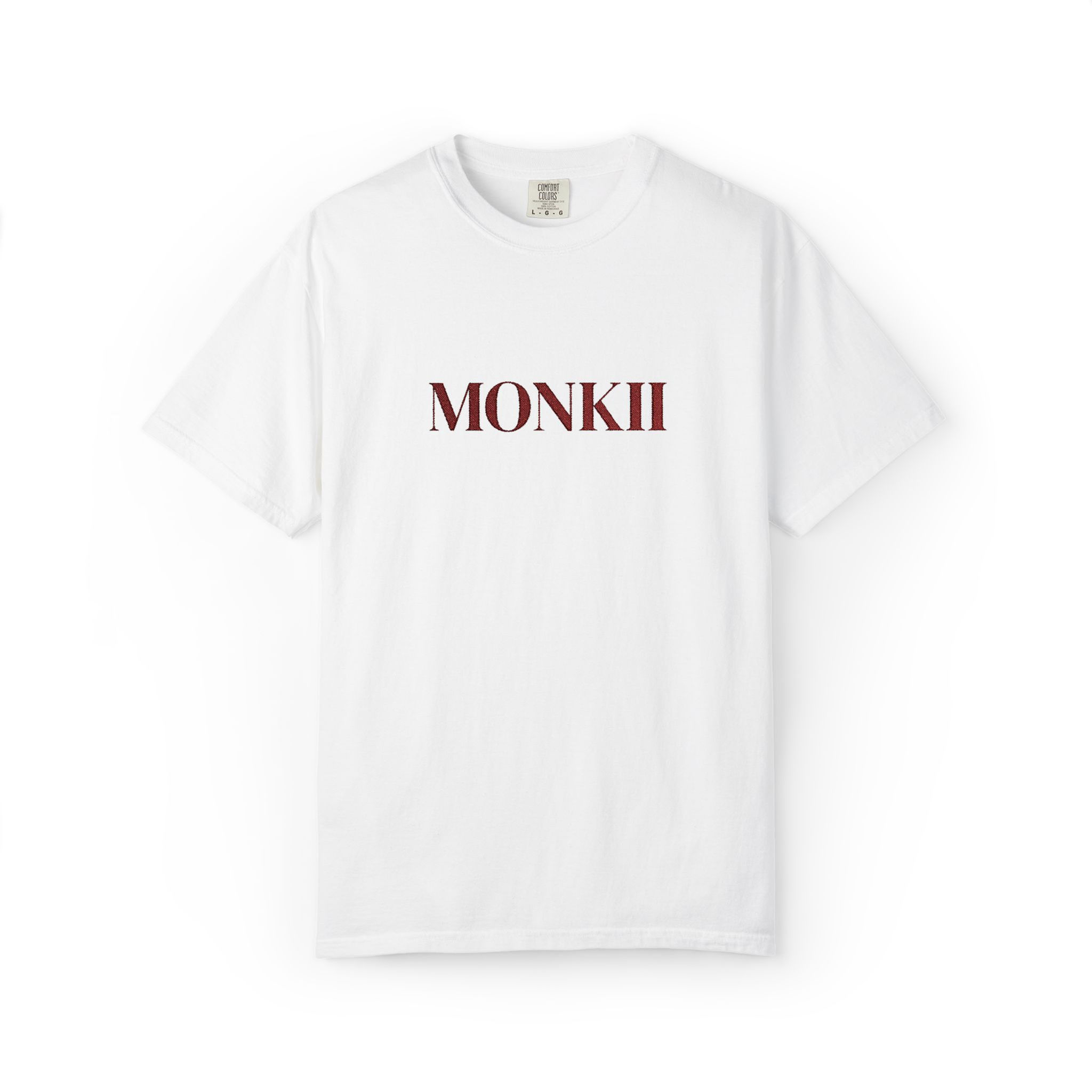 Maroon Embroidered | MONKII Fashion T-Shirt