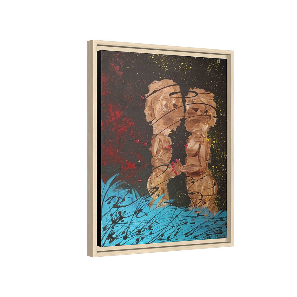 Thumbnail: 'Energies' Romantic Framed Canvas Art Print — Contemporary Painting by MONKII