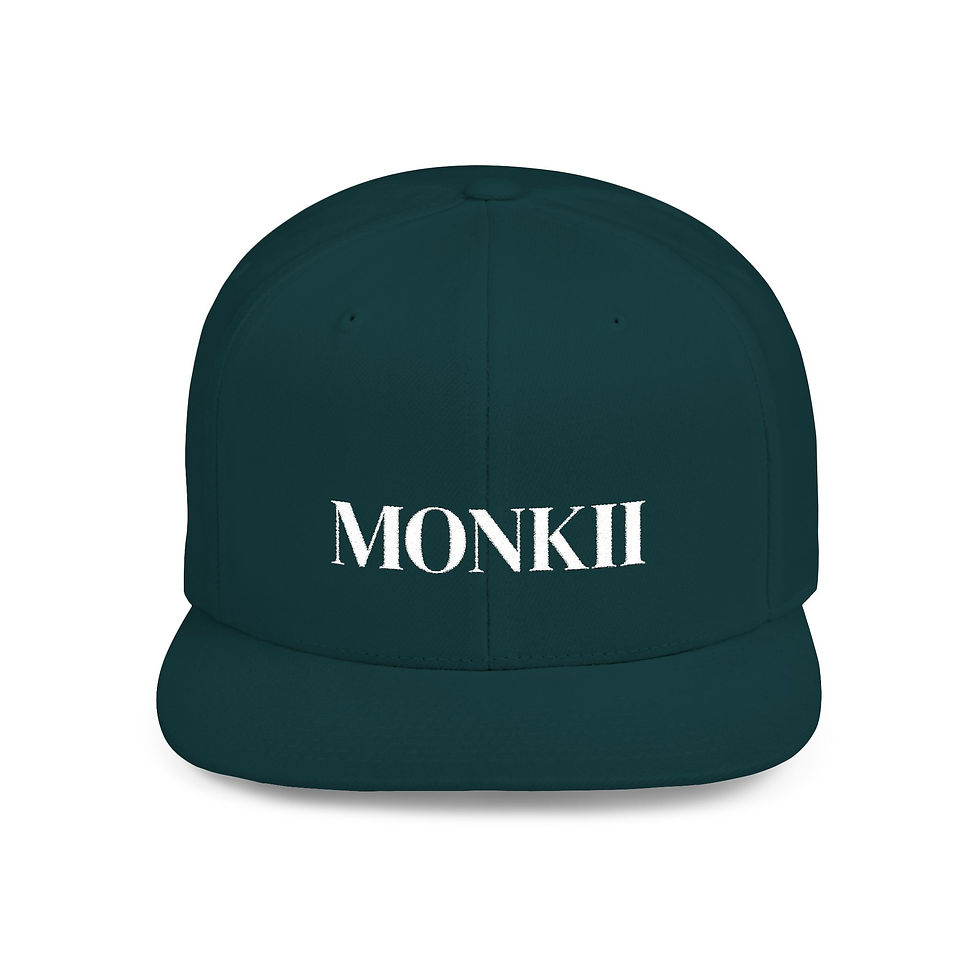 Green MONKII Flat Bill Snapback Hat