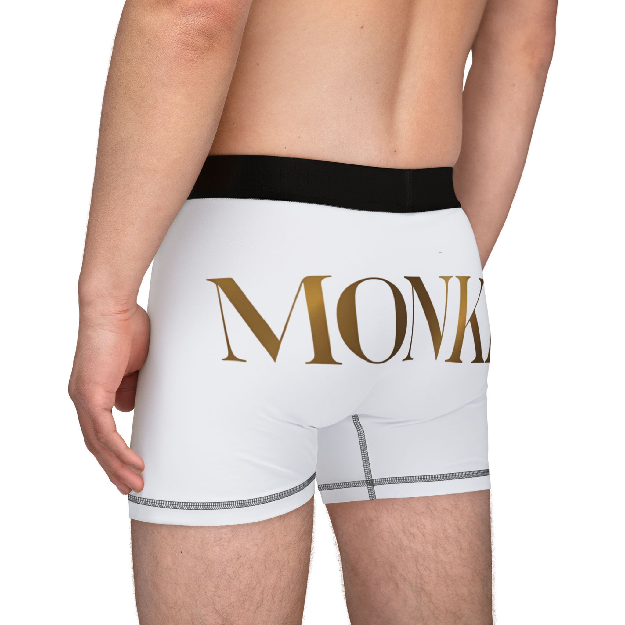 White Boxers - MONKII Design, Comfort Fit, Stylish AOP Underwear Gift