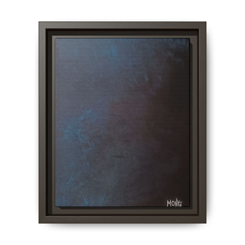 Thumbnail: 'Magic Universe' Framed Canvas Art Print — Beautiful Blue Abstract Painting